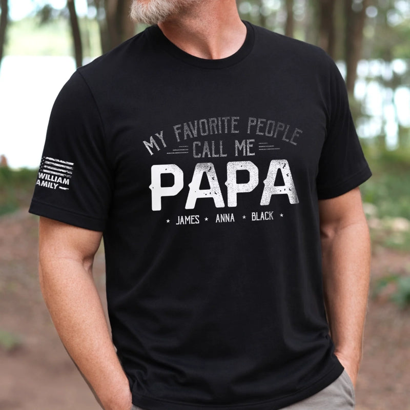 Personalized T-Shirt With Sleeve Design – Father’s Day Gift For Dad - Dad Life Best Life