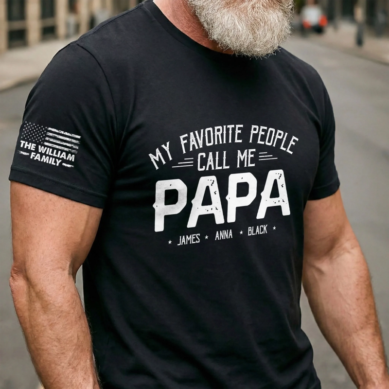 Personalized T-Shirt With Sleeve Design – Father’s Day Gift For Dad - Dad Life Best Life