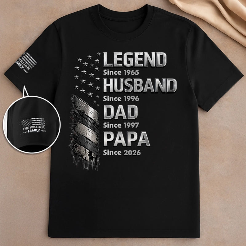 Personalized T-Shirt With Sleeve Design – Father’s Day Gift For Dad – Entering My Next Chapter