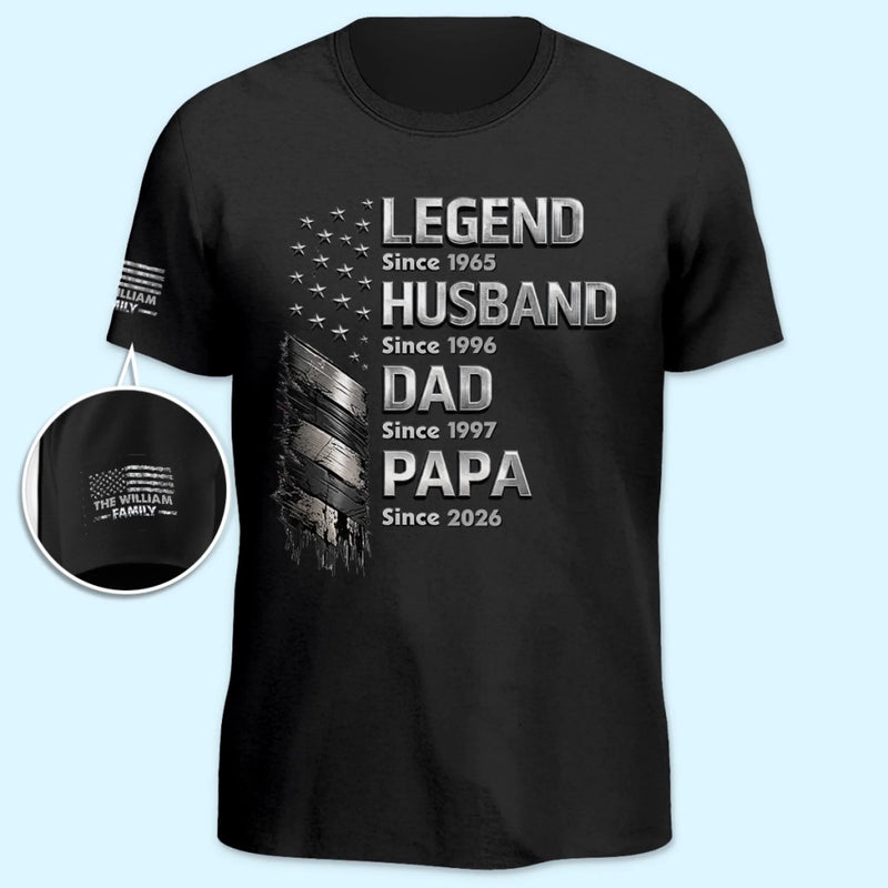 Personalized T-Shirt With Sleeve Design – Father’s Day Gift For Dad – Entering My Next Chapter