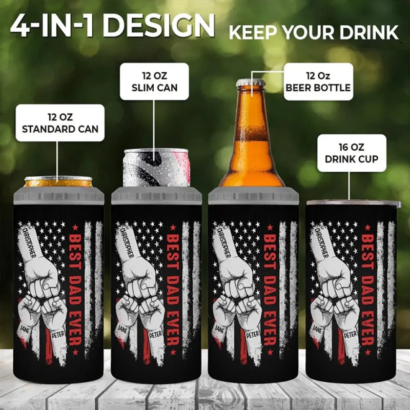 Personalized Can Cooler Tumbler – Father's Day Gift For Dad – Behind Every Great Child
