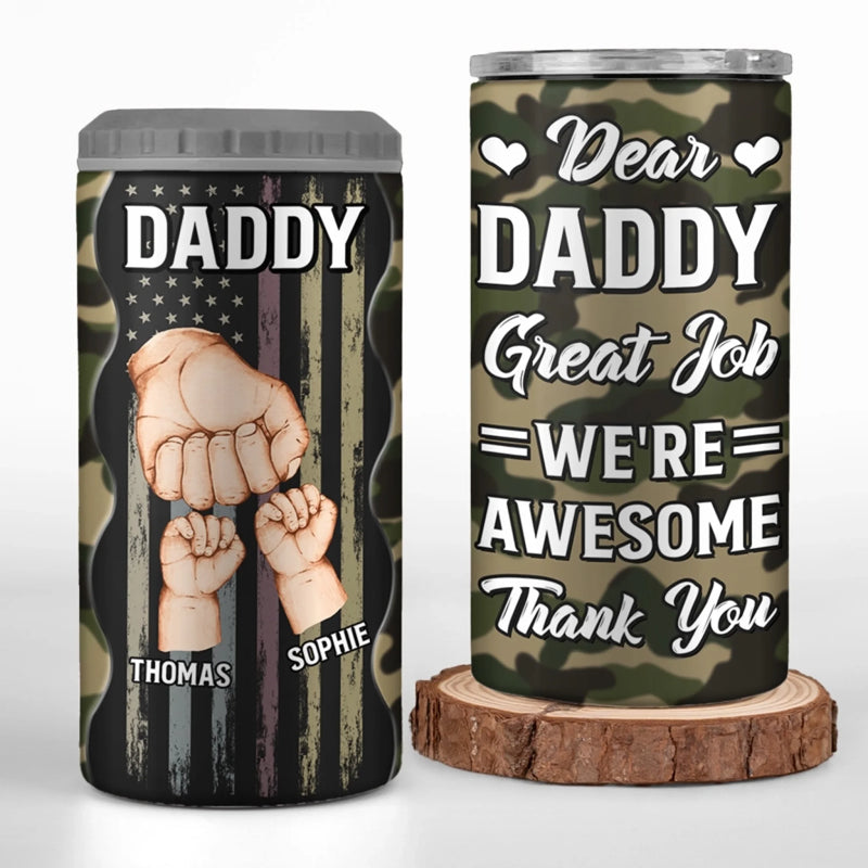 Personalized Can Cooler Tumbler – Father's Day Gift For Dad – Dear Father, Great Job