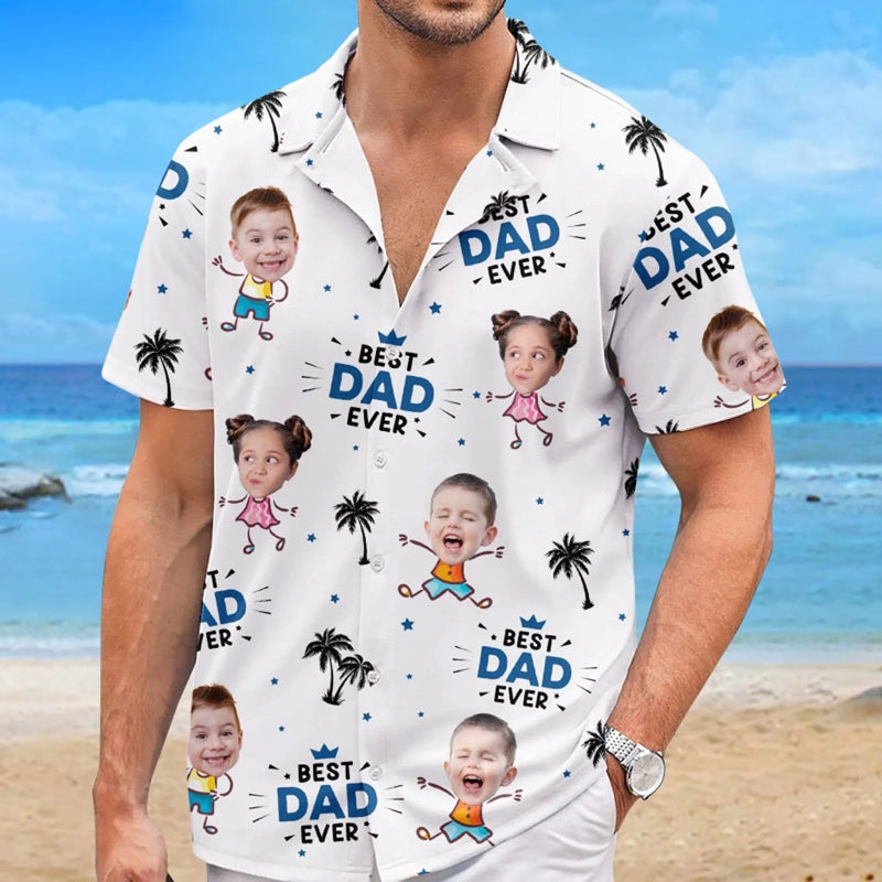 Personalized Photo Hawaiian Shirt – Gift For Dad – Coolest Dad On The Beach