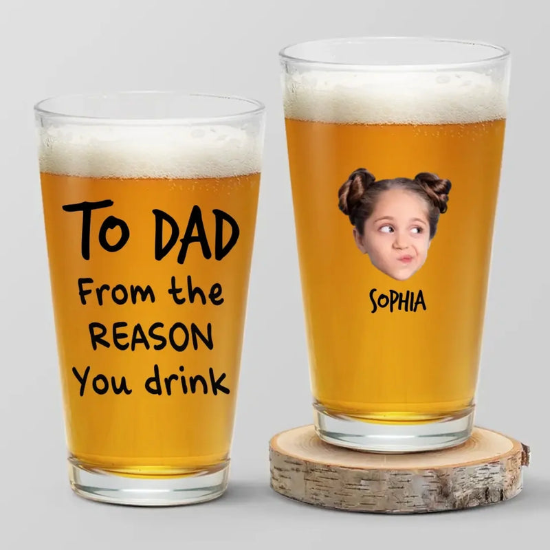 Personalized Photo Beer Glass – Father's Day Gift For Dad – I'm Awesome Thank You