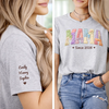 Personalized Unisex T-Shirt With Design On Sleeve  – Mother's Day Gift For Mom, Grandma – Just Became Mom