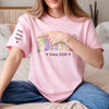 Personalized Unisex T-Shirt With Design On Sleeve  – Mother's Day Gift For Mom, Grandma – Just Became Mom