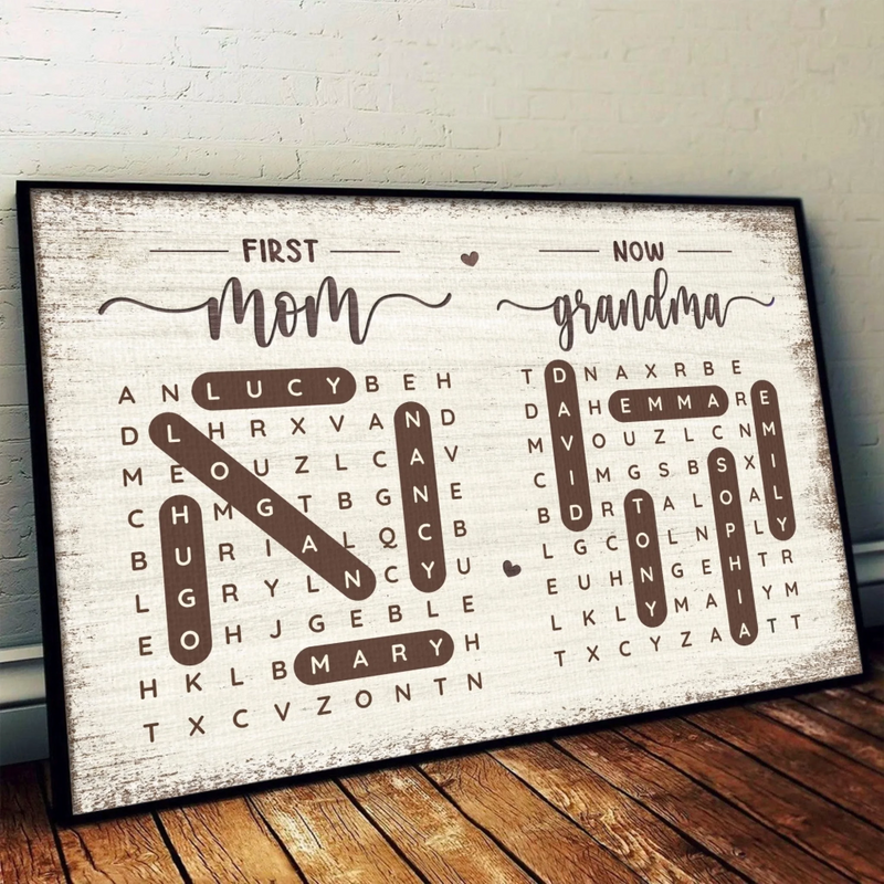 Personalized Horizontal Poster – Mother's Day Gift For Mom, Grandma – Her Next Best Title Is Grandma