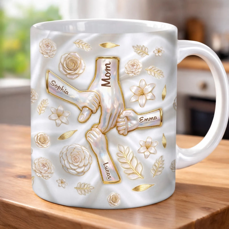 Personalized Mug – Mother's Day Gift For Mom, Grandma – Her Hands Hold Our World