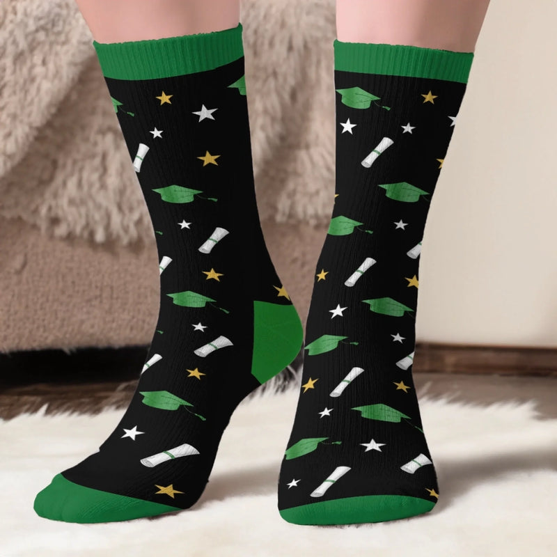 Personalized Crew Socks – Graduation Gifts For Him, Her – Hard Work Turns Into