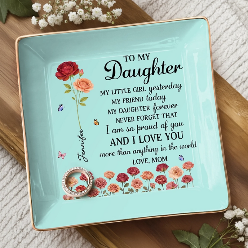 Personalized Full-Print Jewelry Dish – Mother's Day Gifts For Daughter – My First Little Love