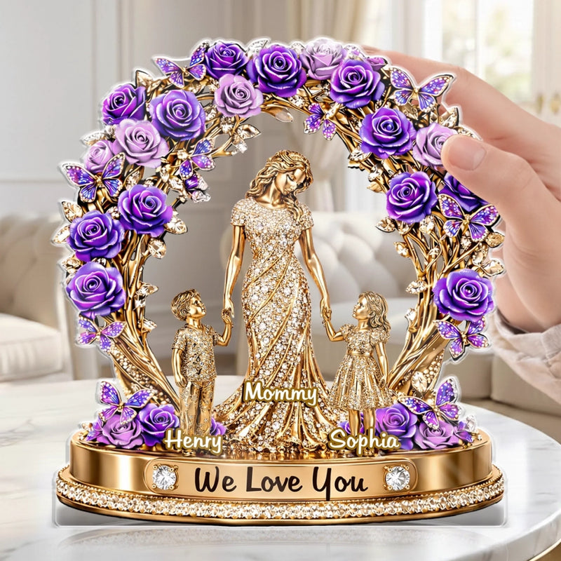 Personalized Acrylic Plaque – Mother's Day Gifts For Mom, Grandma – Mom Makes Every Day Beautiful