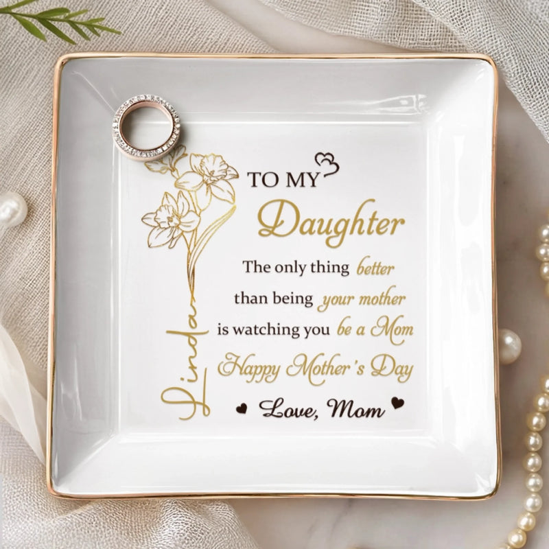 Personalized Jewelry Dish – Mother's Day Gifts For Daughter – A Graceful Keepsake For Her Story
