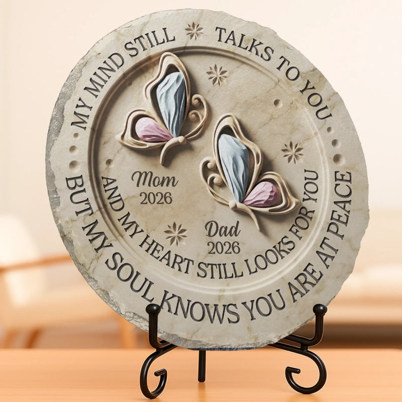 Personalized Round Shaped Stone With Stand – Meaningful Memorial Gift – Peace Beyond Words