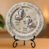 Personalized Round Shaped Stone With Stand – Meaningful Memorial Gift – Peace Beyond Words
