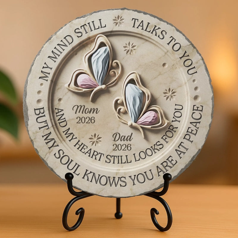 Personalized Round Shaped Stone With Stand – Meaningful Memorial Gift – Peace Beyond Words