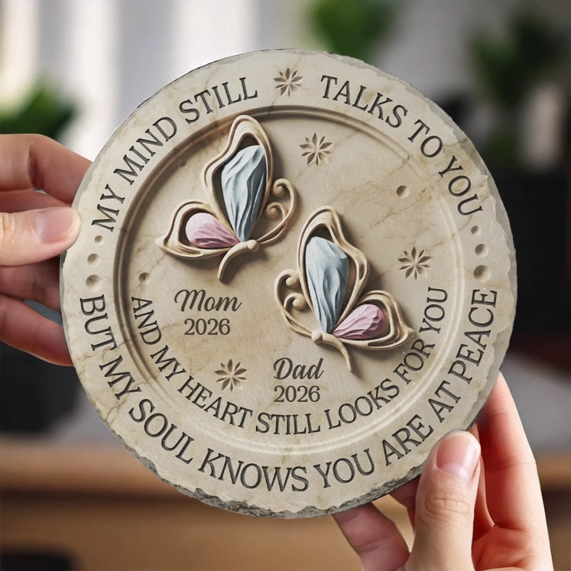 Personalized Round Shaped Stone With Stand – Meaningful Memorial Gift – Peace Beyond Words