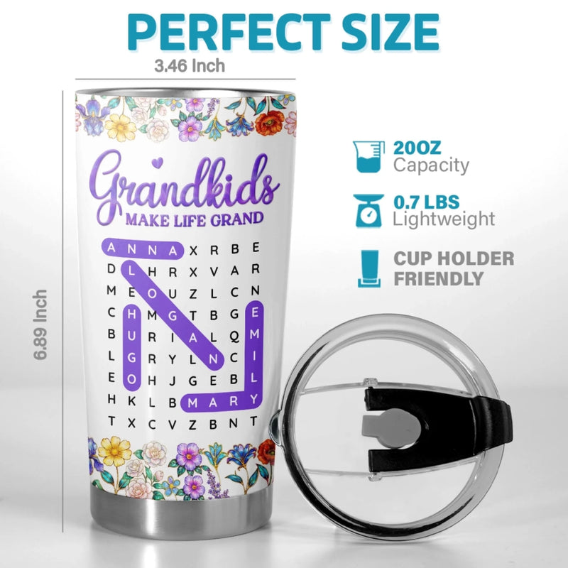 Personalized 3D Inflated Effect Printed Tumbler – Gifts For Grandma – Sweet Names, Sweeter Memories