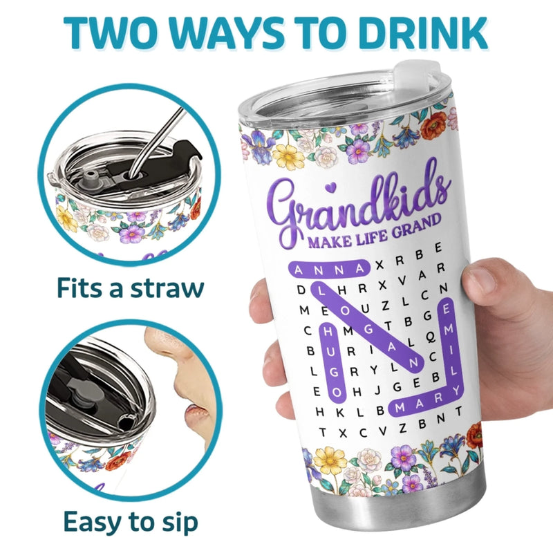 Personalized 3D Inflated Effect Printed Tumbler – Gifts For Grandma – Sweet Names, Sweeter Memories