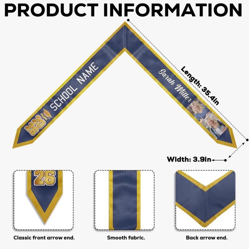 Personalised Photo Graduation Stole – Graduation Gifts – So Done, New Beginnings