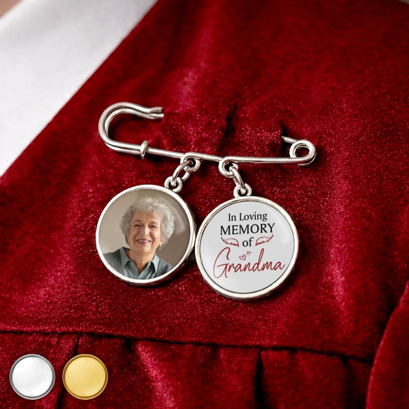Personalized Photo Charm Lapel Pin – Meaningful Memorial Gift or Graduation Gift – We're Always With You