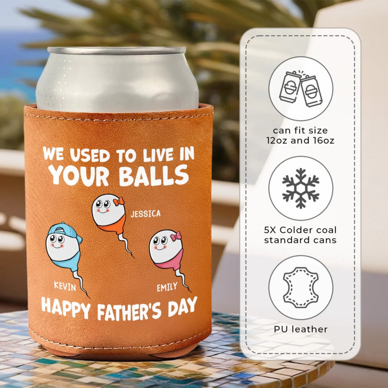 Personalized Leather Can Cooler – Father's Day Gifts, Funny Gifts For Dad – Not Planned, But Perfect
