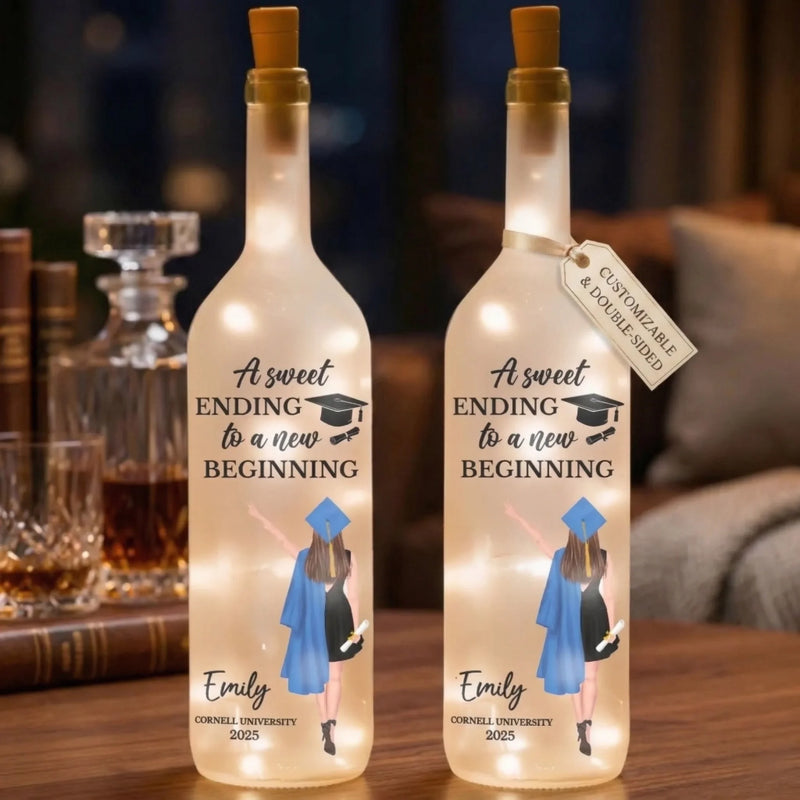 Personalized Bottle Lamp – Graduation Gifts for Her, Him – A Sweet Ending To A New Beginning