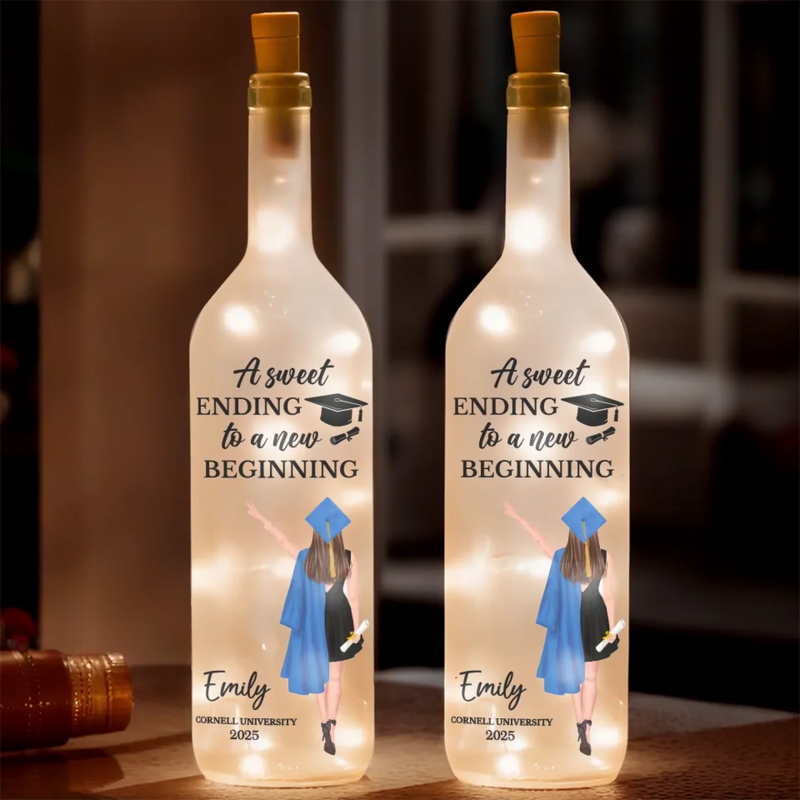 Personalized Bottle Lamp – Graduation Gifts for Her, Him – A Sweet Ending To A New Beginning