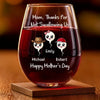 Personalized Wine Glass – Mother's Day Gifts, Funny Gifts For Mom – Mom Knows My Heartbeat