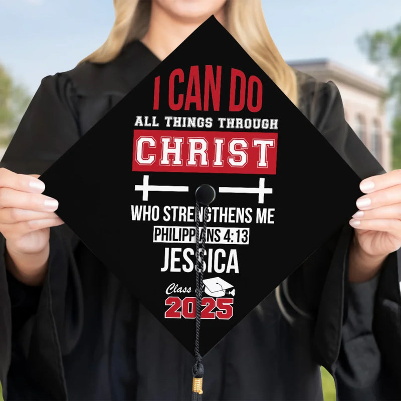 Personalized Graduation Cap – Graduation Gifts For Her, Him – Rooted In Christ, Rising In Strength