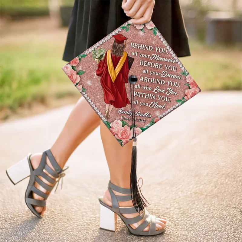 Personalized Graduation Cap – Graduation Gifts For Her, Him – Behind You, All Your Memories
