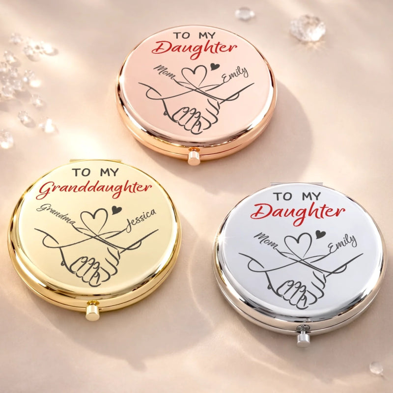 Personalized Compact Mirror – Gifts For Daughter, Granddaughter – You Are My Heart