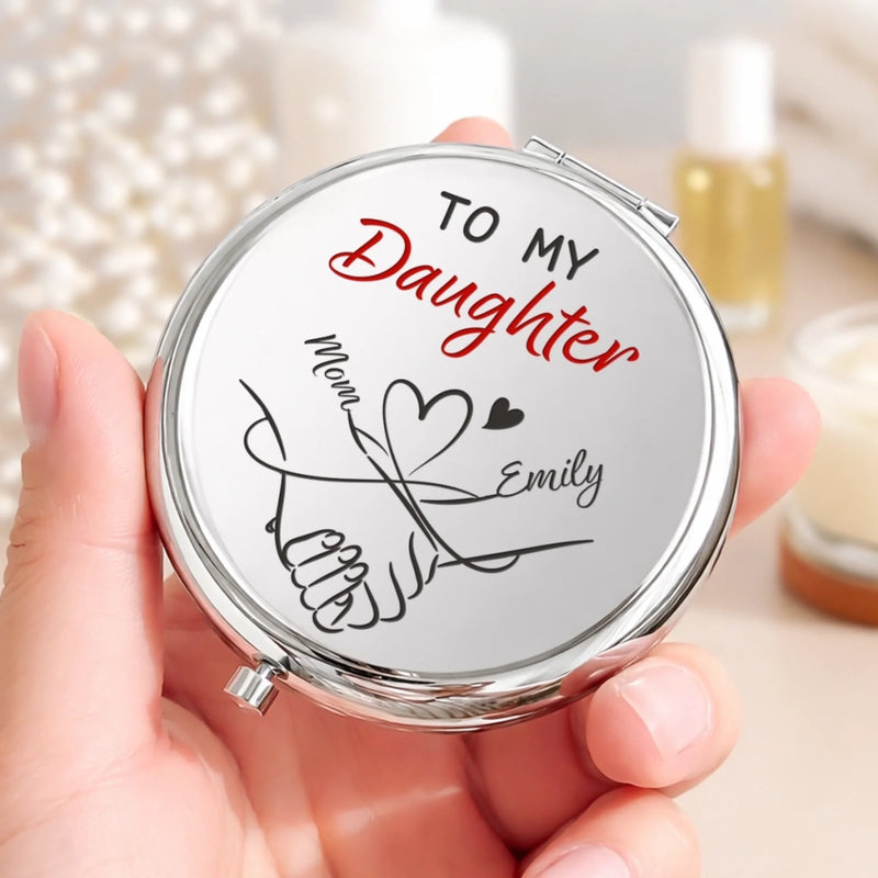 Personalized Compact Mirror – Gifts For Daughter, Granddaughter – You Are My Heart