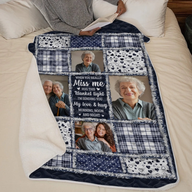 Personalized Photo Blanket – Meaningful Memorial Gift – The Light of Your Love Guides Me