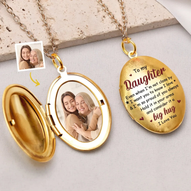 Personalized Photo Locket Necklace – Gifts For Daughter, Son – Always Better Together