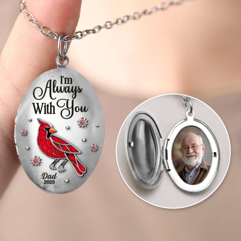 Personalized Photo Locket Necklace – Meaningful Memorial Gift – Always Loved Always Missed