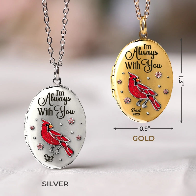 Personalized Photo Locket Necklace – Meaningful Memorial Gift – Always Loved Always Missed