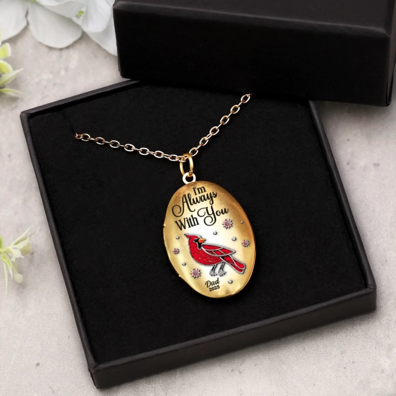 Personalized Photo Locket Necklace – Meaningful Memorial Gift – Always Loved Always Missed
