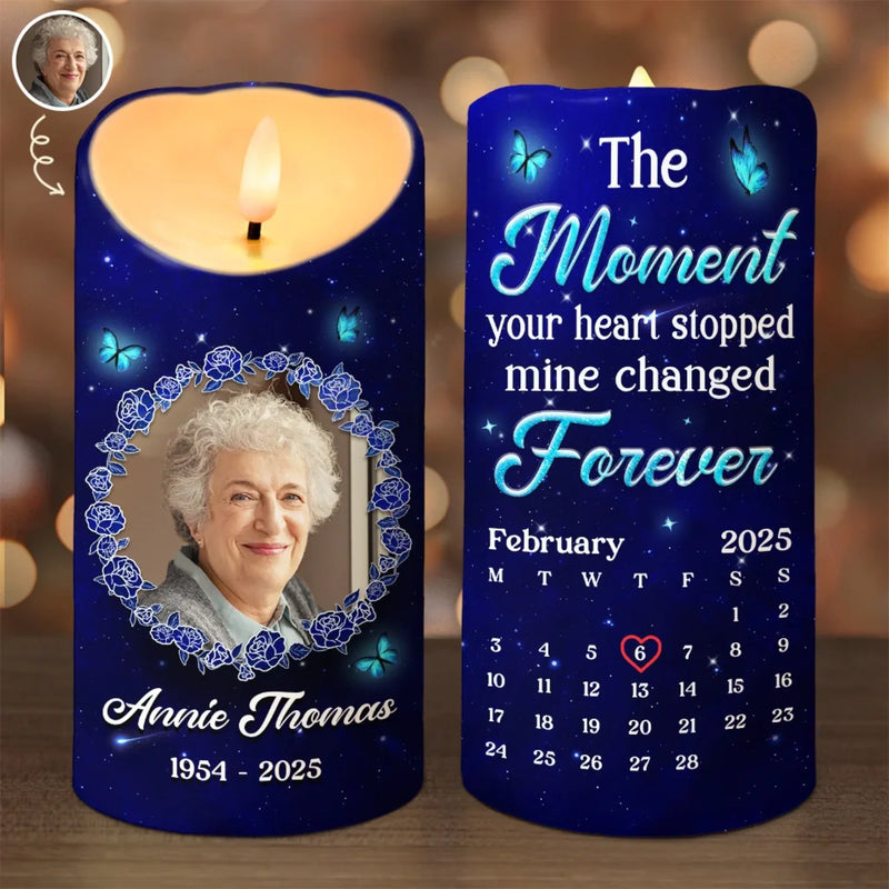 Personalized Photo LED Candle – Meaningful Memorial Gift – Though Absent, You Remain Ever Near