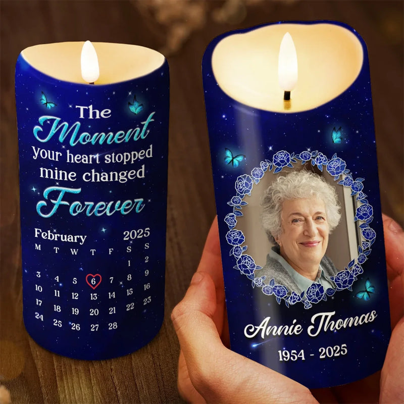 Personalized Photo LED Candle – Meaningful Memorial Gift – Though Absent, You Remain Ever Near