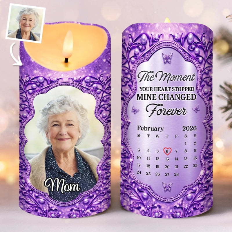 Personalized Photo LED Candle – Meaningful Memorial Gift – Always Loved Never Forgotten