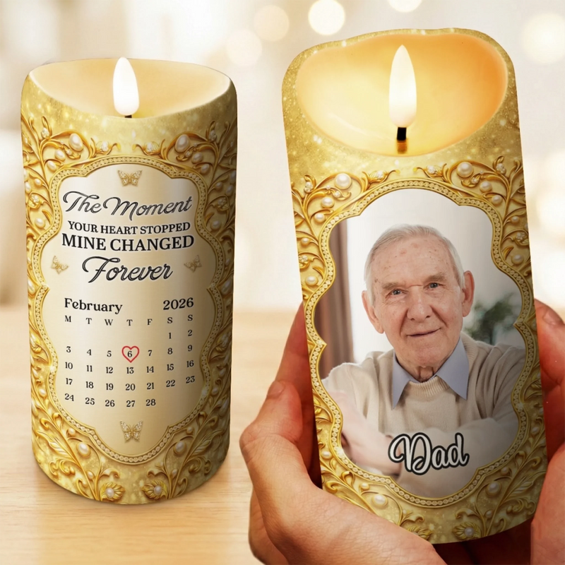Personalized Photo LED Candle – Meaningful Memorial Gift – Always Loved Never Forgotten