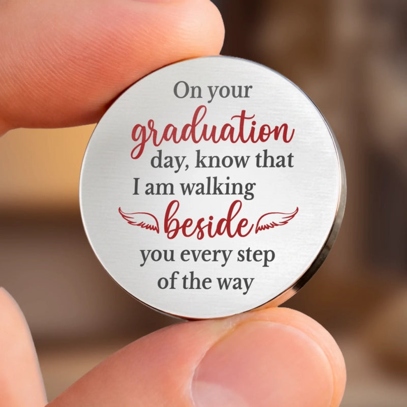 Personalized Photo Pocket Hug Token – Meaningful Memorial or Graduation Gift – Your Strength Still Guides Me