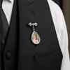 Personalized Memorial Photo Teardrop Pin – Meaningful Memorial or Graduation Gift – Graduated With Your Love