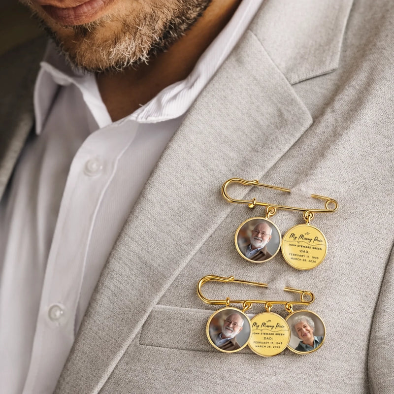 Personalized Photo Charm Lapel Pin – Meaningful Memorial Gifts – Your Love Was My Education