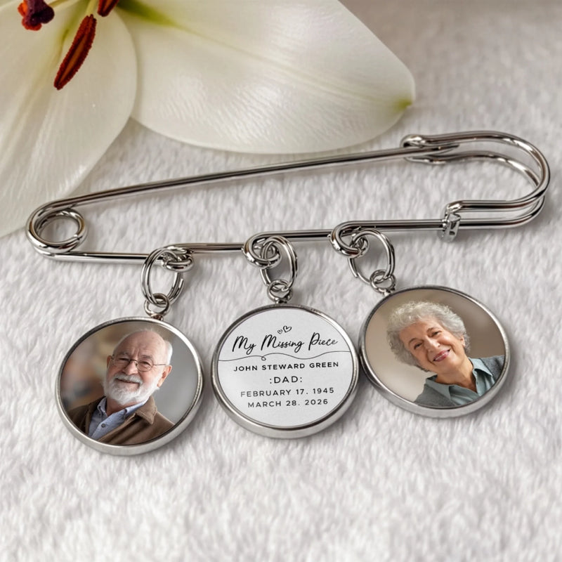 Personalized Photo Charm Lapel Pin – Meaningful Memorial Gifts – Your Love Was My Education