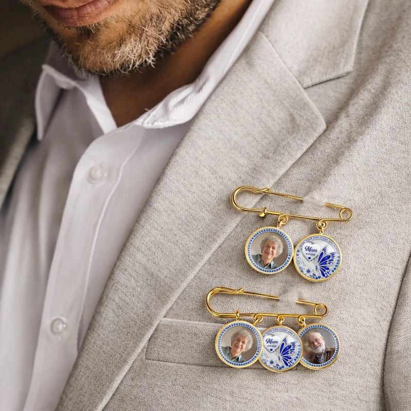 Personalized Photo Charm Lapel Pin – Meaningful Memorial Gifts – Carried Close To My Heart