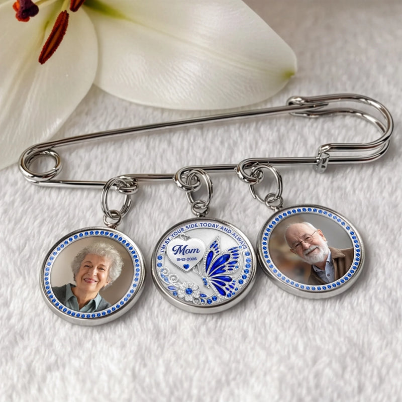 Personalized Photo Charm Lapel Pin – Meaningful Memorial Gifts – Carried Close To My Heart