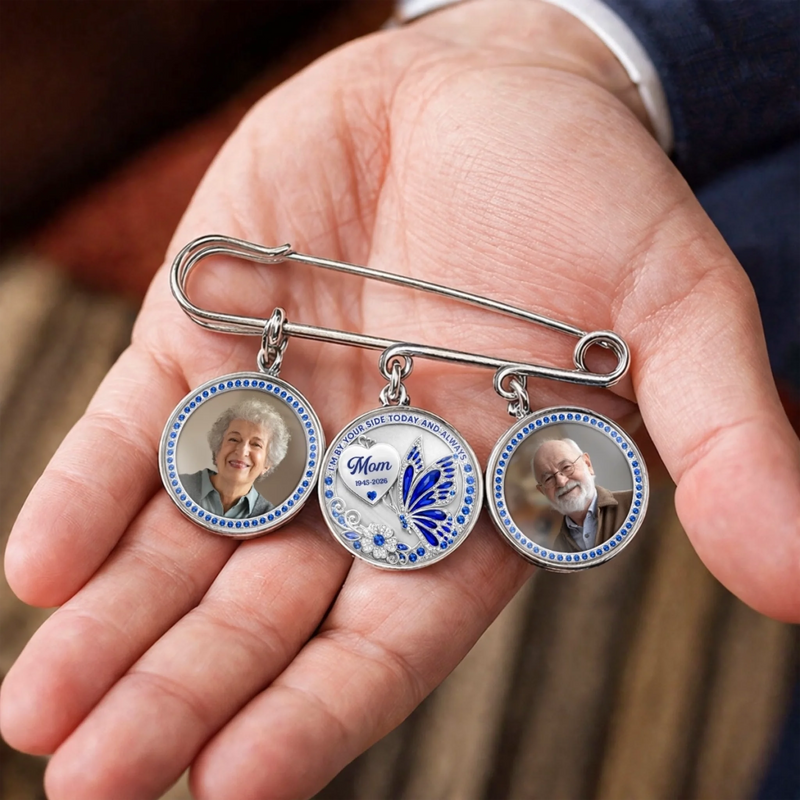 Personalized Photo Charm Lapel Pin – Meaningful Memorial Gifts – Carried Close To My Heart