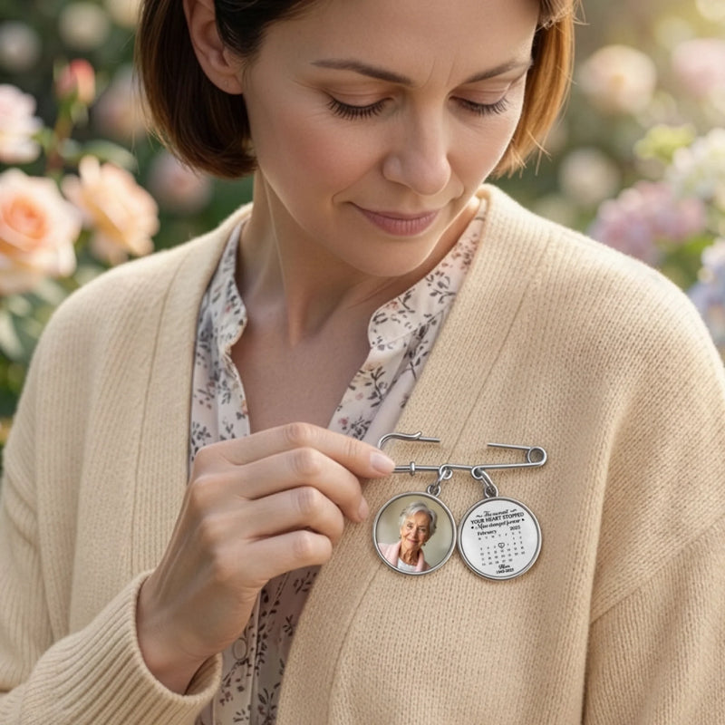 Personalized Photo Charm Lapel Pin – Meaningful Memorial Gifts – This Achievement Is For You Above