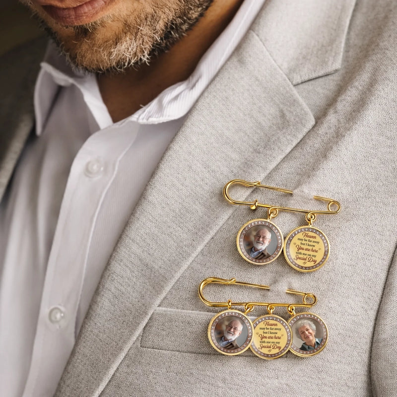 Personalized Photo Charm Lapel Pin – Meaningful Memorial Gifts – Carrying Your Love Across The Stage